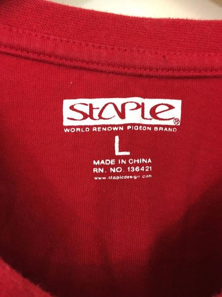 Staple World Record Pigeon Brand Red Tshirt Dont Be a Flake General Thrills LG - Picture 7 of 11